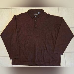 Trader Bay Rich Maroon Long Sleeve Collared Sweater